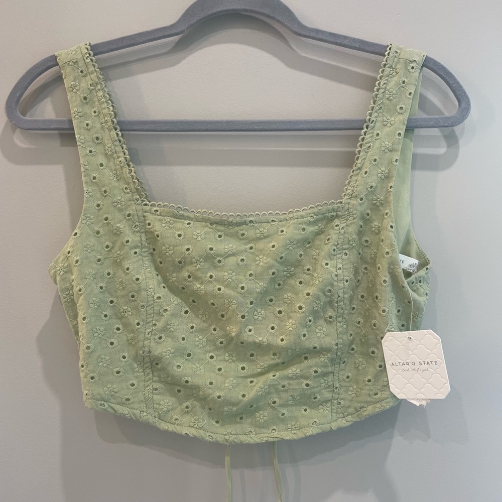 Altar'd State Light Green Crop Top